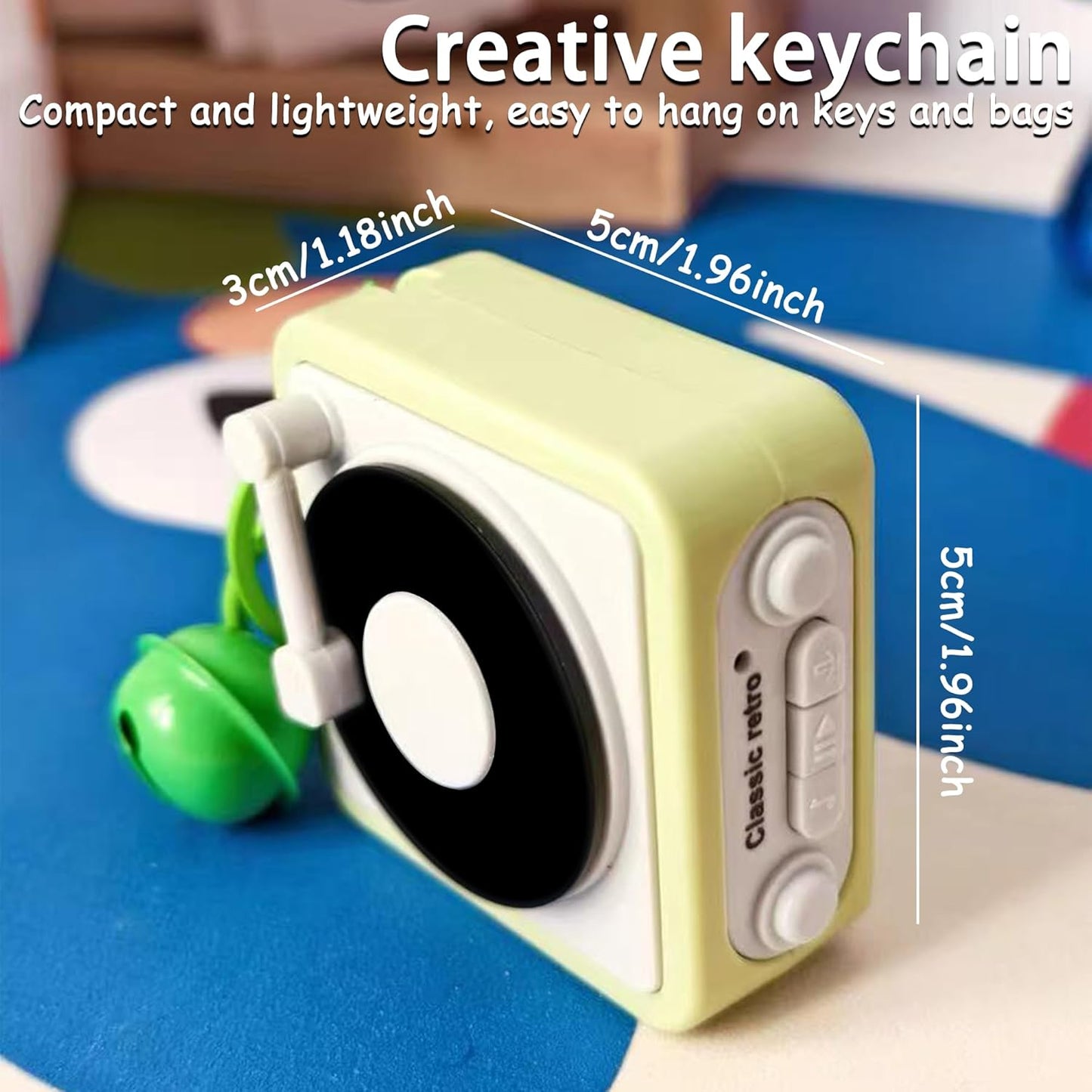 Vintage Mini Retro Recorder Keychain