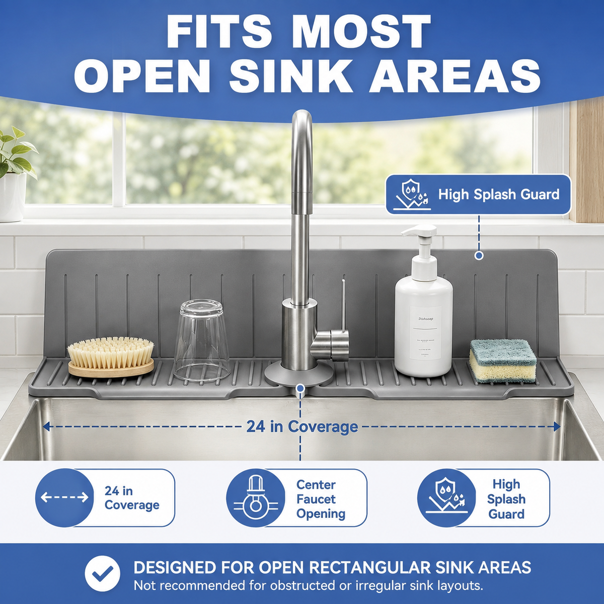 Self-Draining Silicone Sink Mat