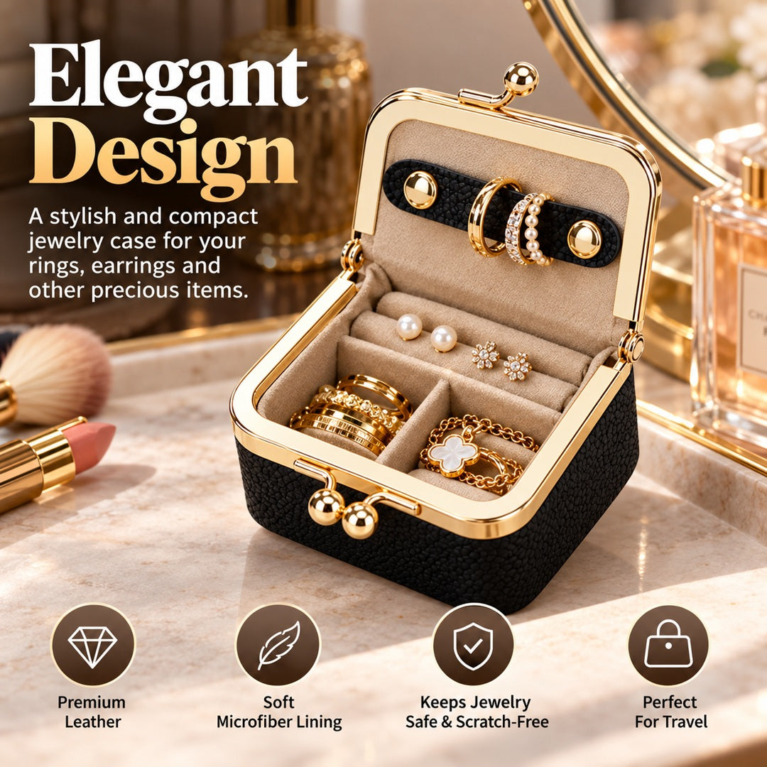 LuxeNest™ Mini Leather Jewelry Organizer