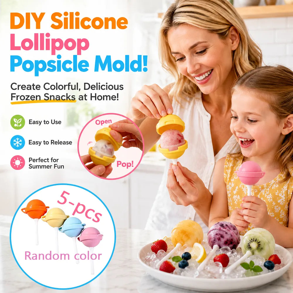 Lollipop Ice Cream Mold – Reusable Popsicle Maker with Sticks