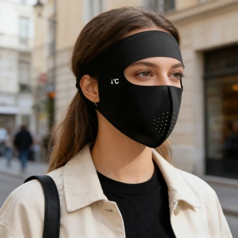 Women Sun Protection Anti-Ultraviolet Breathable Forehead Full Face Mask