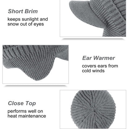 2 in 1 Elastic Warm Ear Protection Knitted Hat
