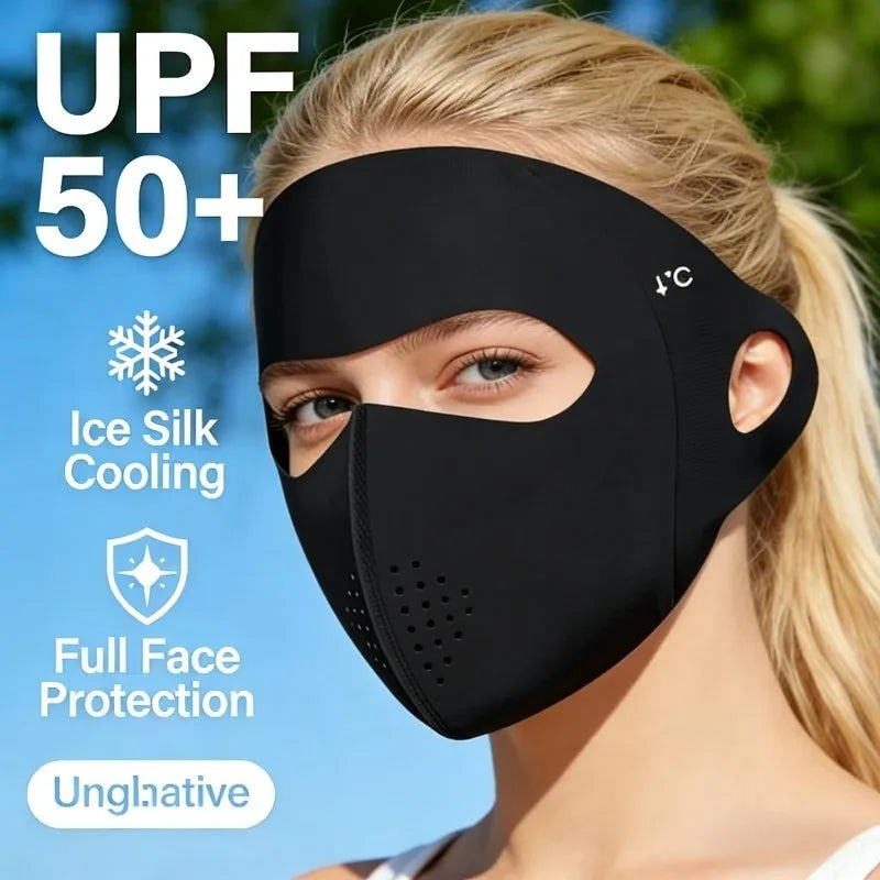 Women Sun Protection Anti-Ultraviolet Breathable Forehead Full Face Mask