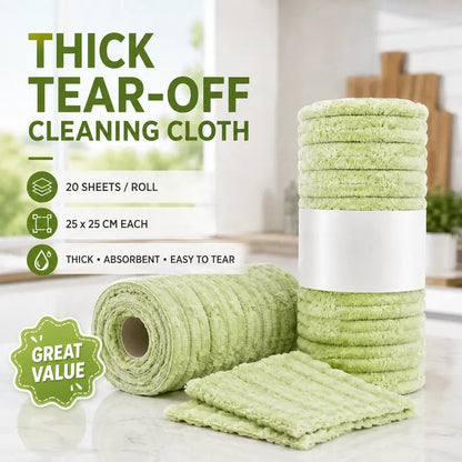 Thick Tear-Off Cleaning Cloth Roll | Reusable Absorbent Kitchen Wipes