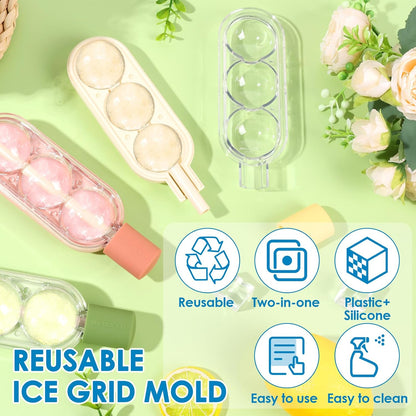 3-in-1 Ice Lollipop Shape Tray And Portable Frozen Treats