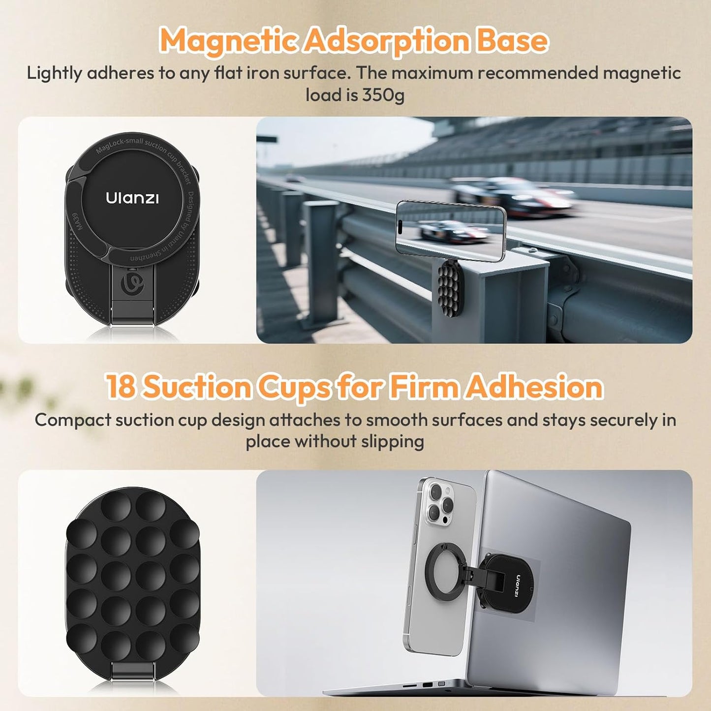 3-in-1 Suction Magnetic Phone Holder for MagSafe, 360° Rotatable