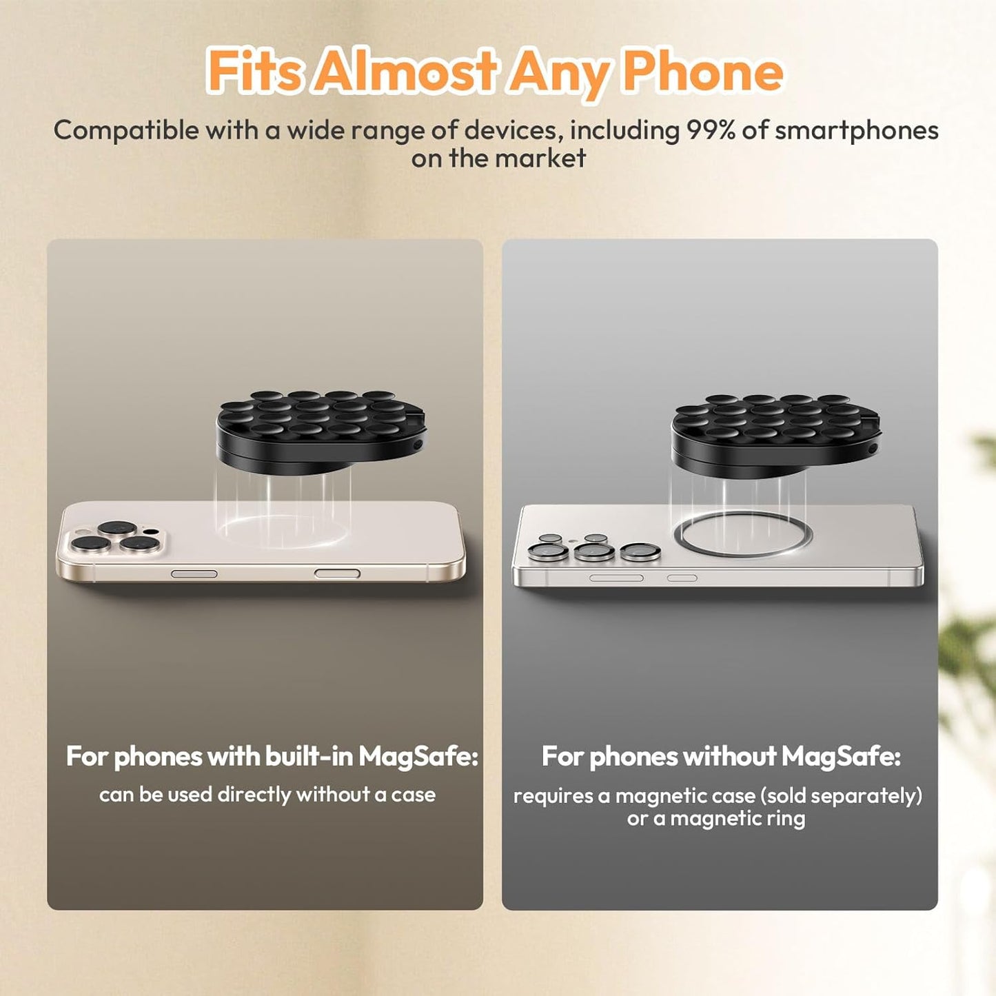 3-in-1 Suction Magnetic Phone Holder for MagSafe, 360° Rotatable