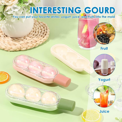 3-in-1 Ice Lollipop Shape Tray And Portable Frozen Treats