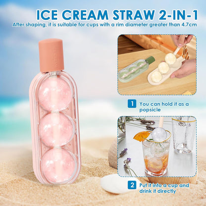 3-in-1 Ice Lollipop Shape Tray And Portable Frozen Treats