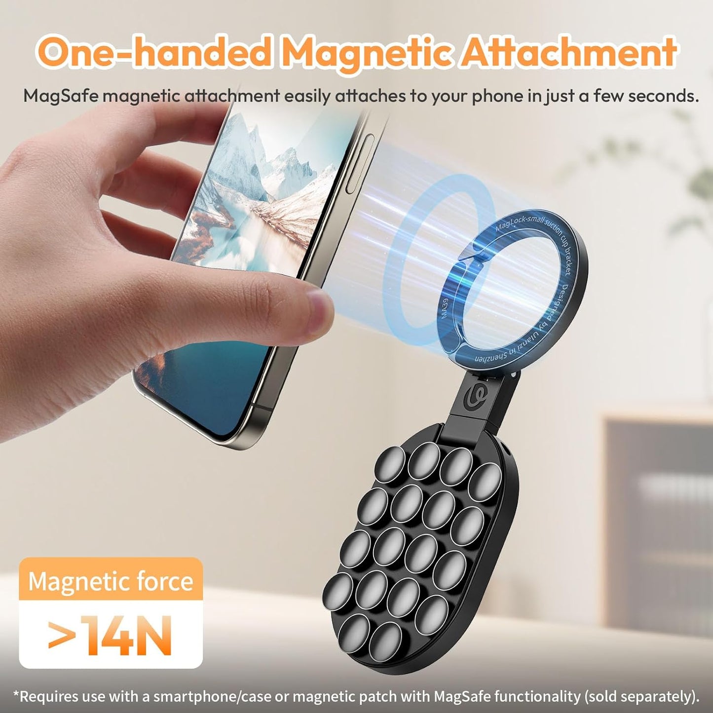3-in-1 Suction Magnetic Phone Holder for MagSafe, 360° Rotatable