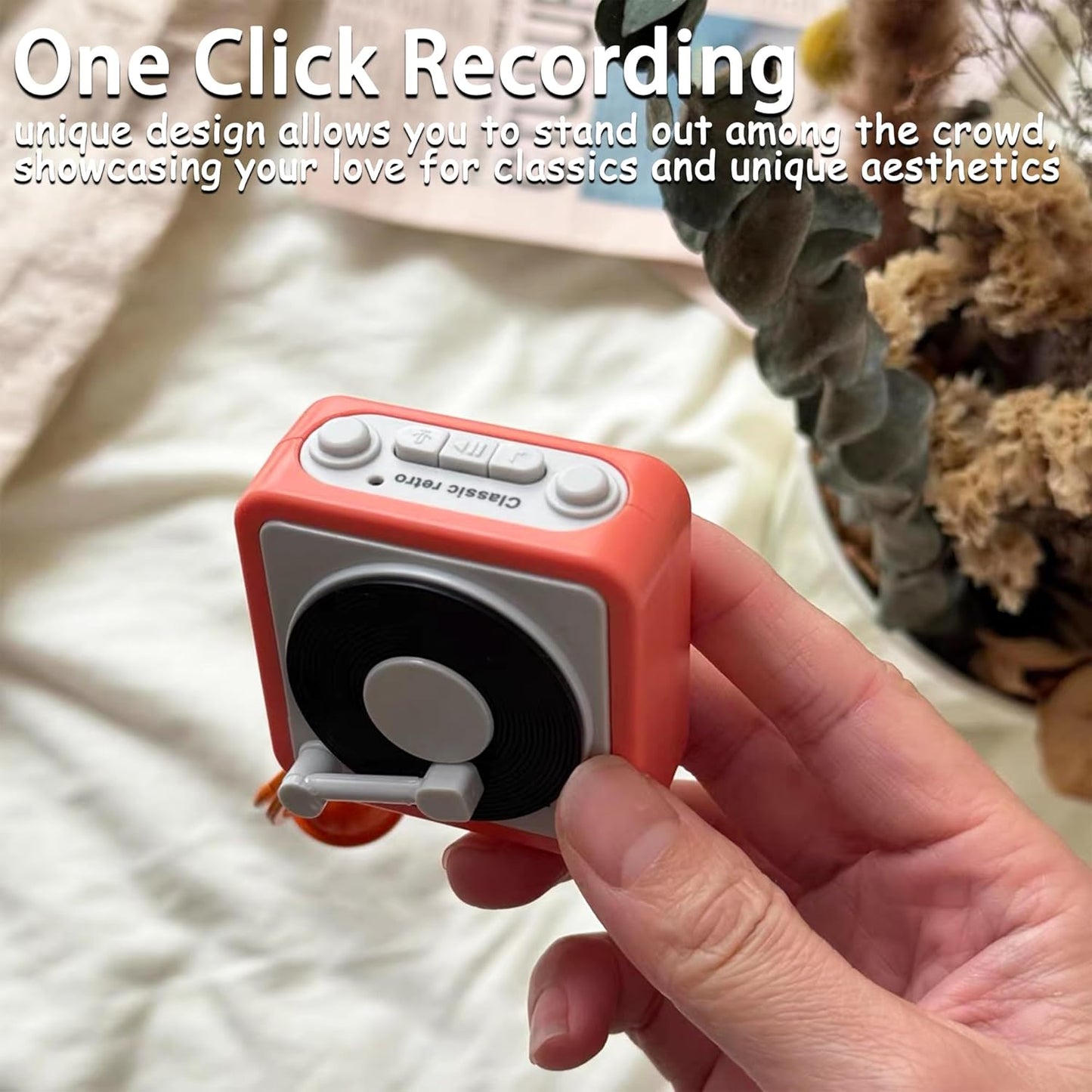 Vintage Mini Retro Recorder Keychain