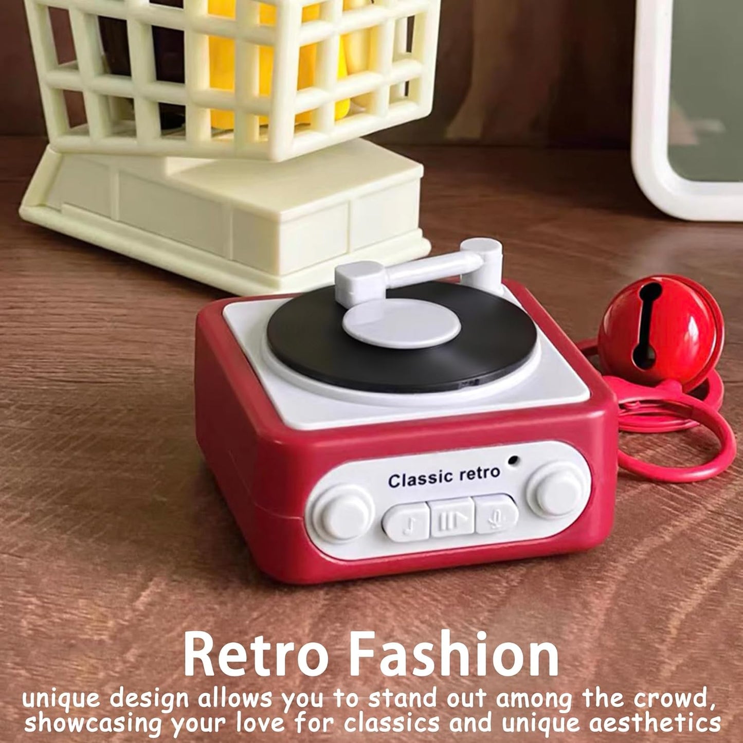 Vintage Mini Retro Recorder Keychain