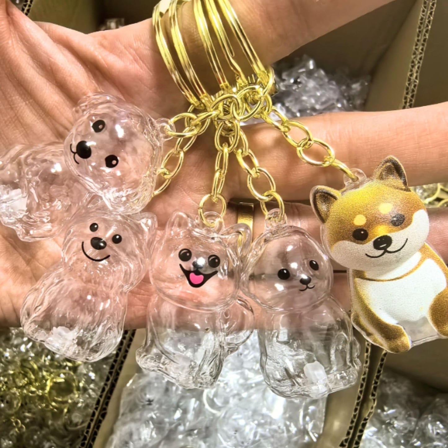 Crystal Dog Keychain