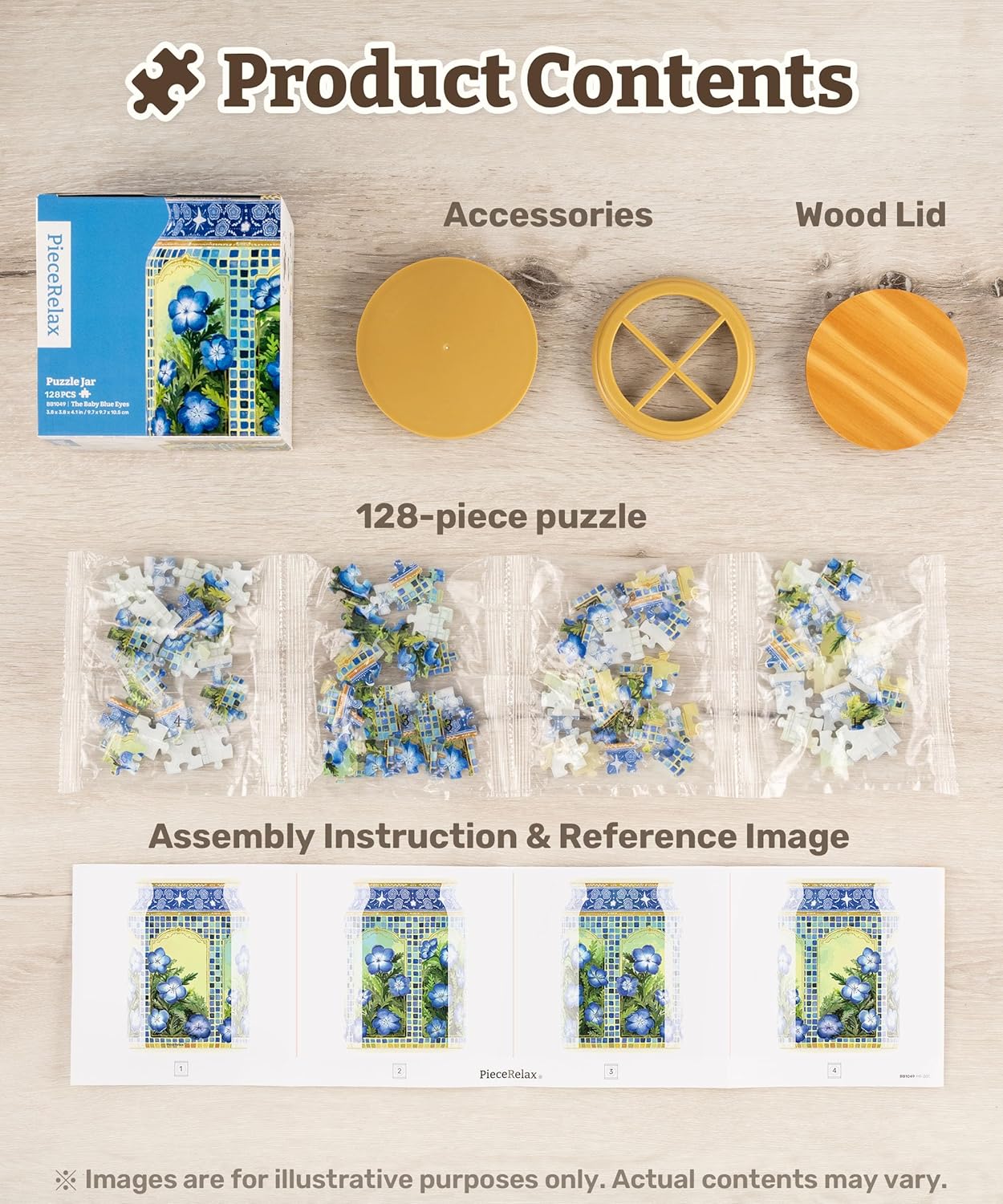 PieceRelax 3D Puzzle 128 Plastic Pieces for Adults