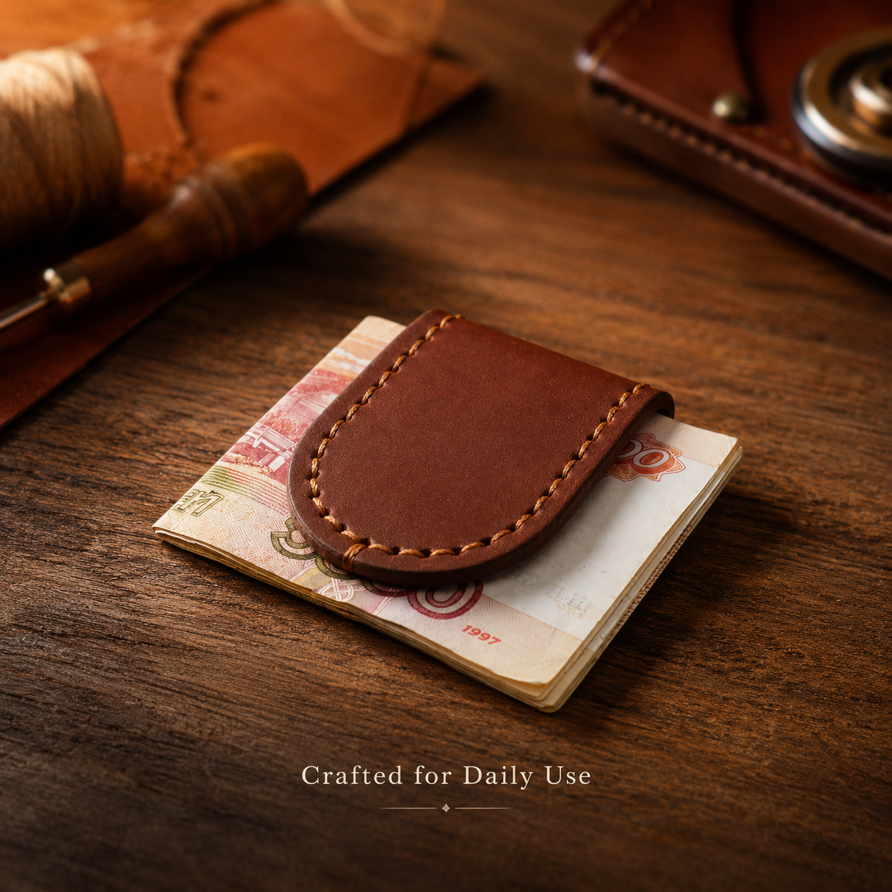 Premium Leather Money Clip Wallet