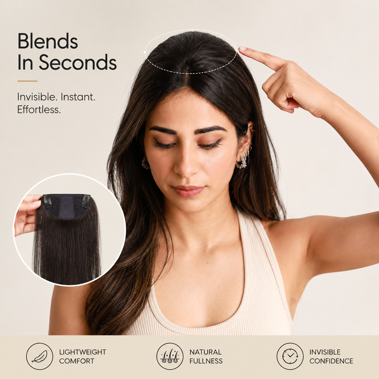 Forehead Cover Clip-In Bangs Wig