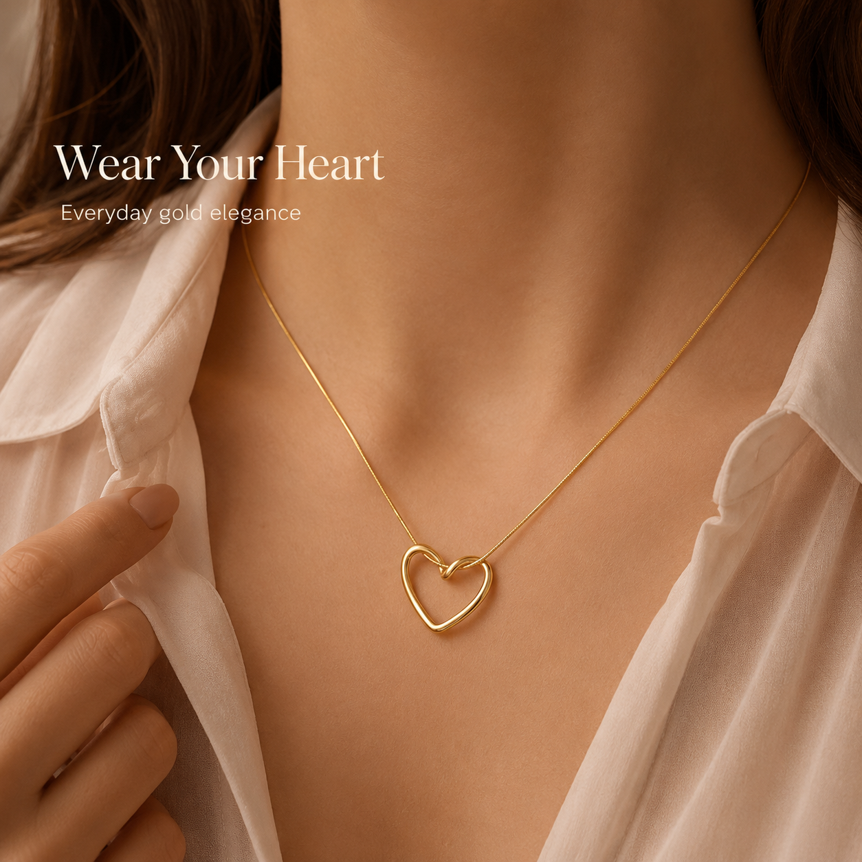 Premium Hollow Heart Pendant Necklace