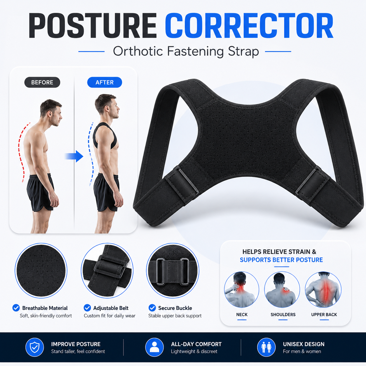 UNISEX INVISIBLE POSTURE CORRECTION BELT