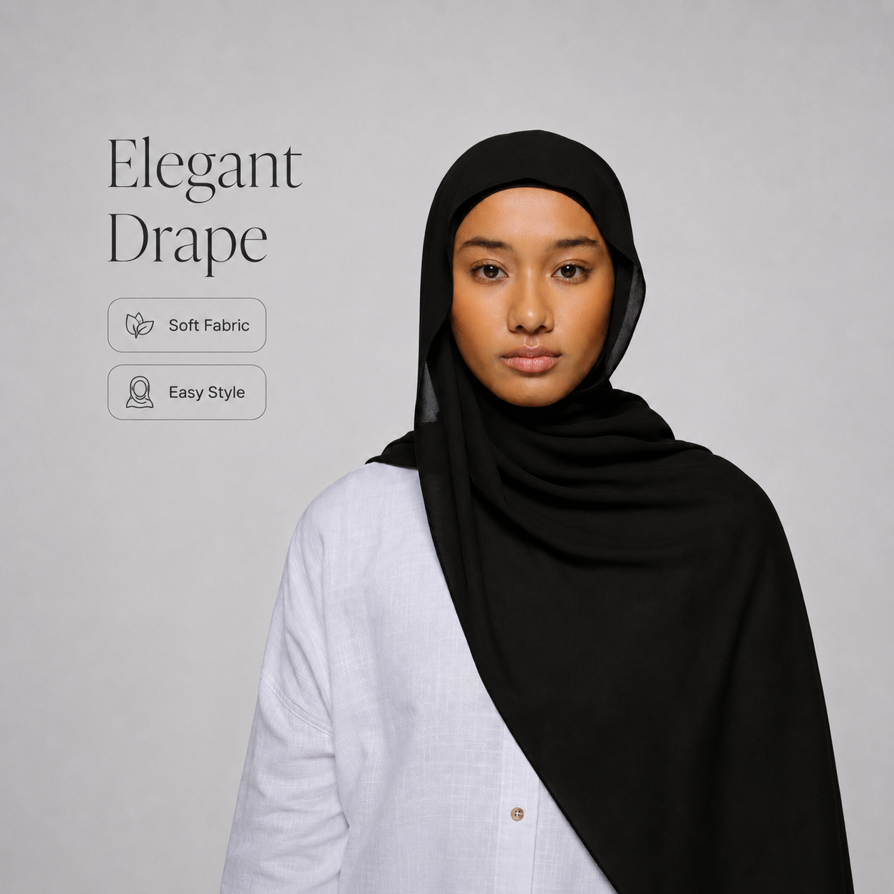 Instant Chiffon Hijab with Built-in Magnets 🧕🏻