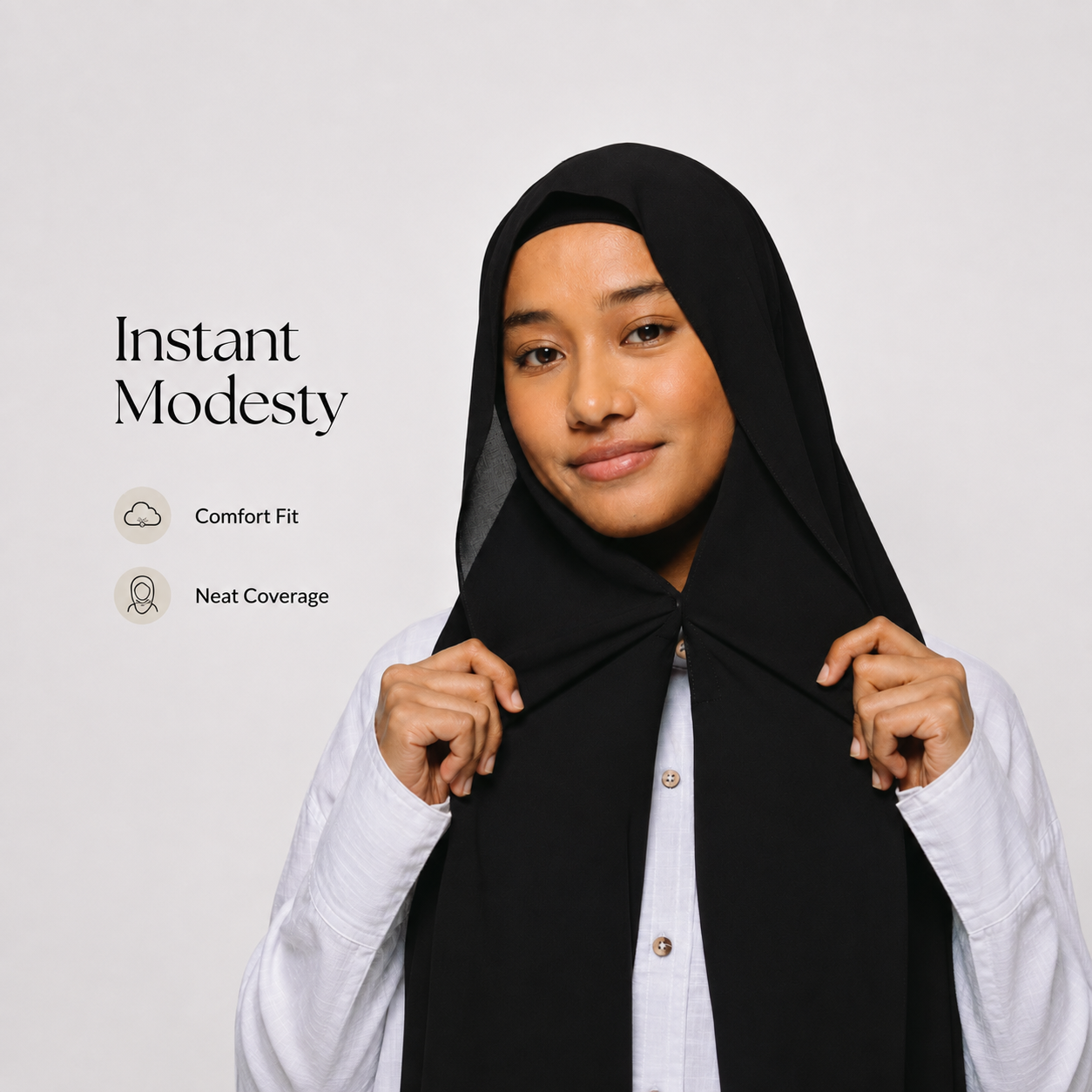 Instant Chiffon Hijab with Built-in Magnets 🧕🏻