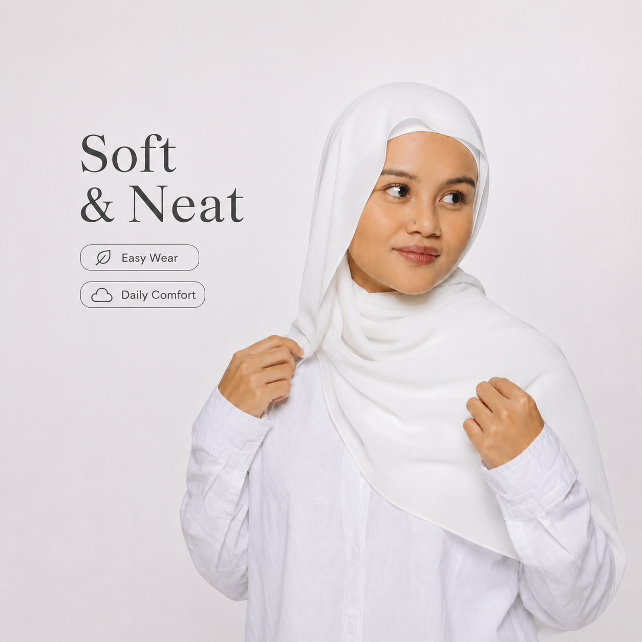Instant Chiffon Hijab with Built-in Magnets 🧕🏻