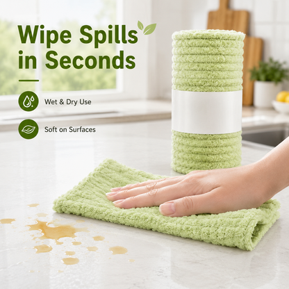 Thick Tear-Off Cleaning Cloth Roll | Reusable Absorbent Kitchen Wipes