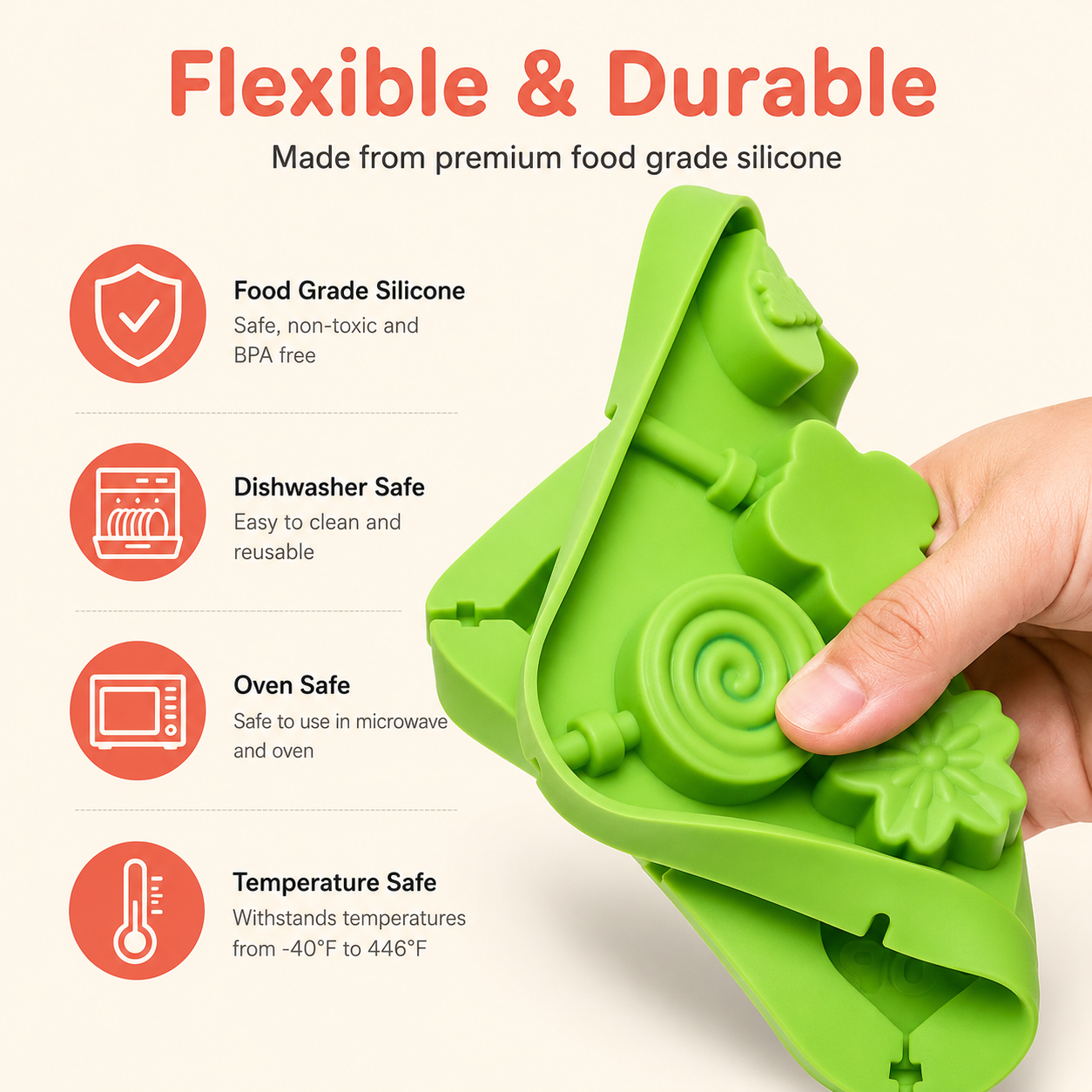 2 in 1 Useable Mold for Lollipop ( Sticks Included )