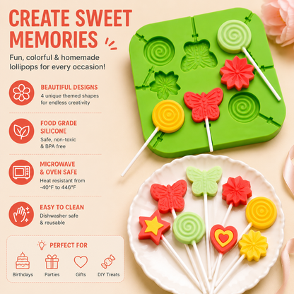 2 in 1 Useable Mold for Lollipop ( Sticks Included )