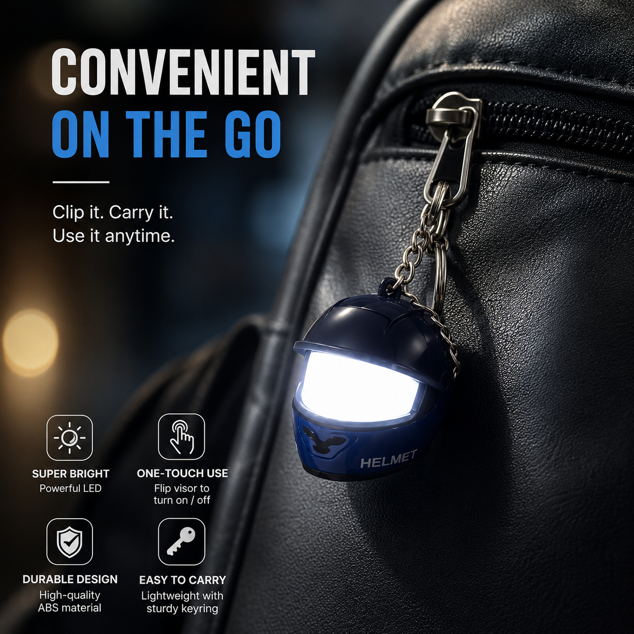 LumiHelmet Flashlight Keychain