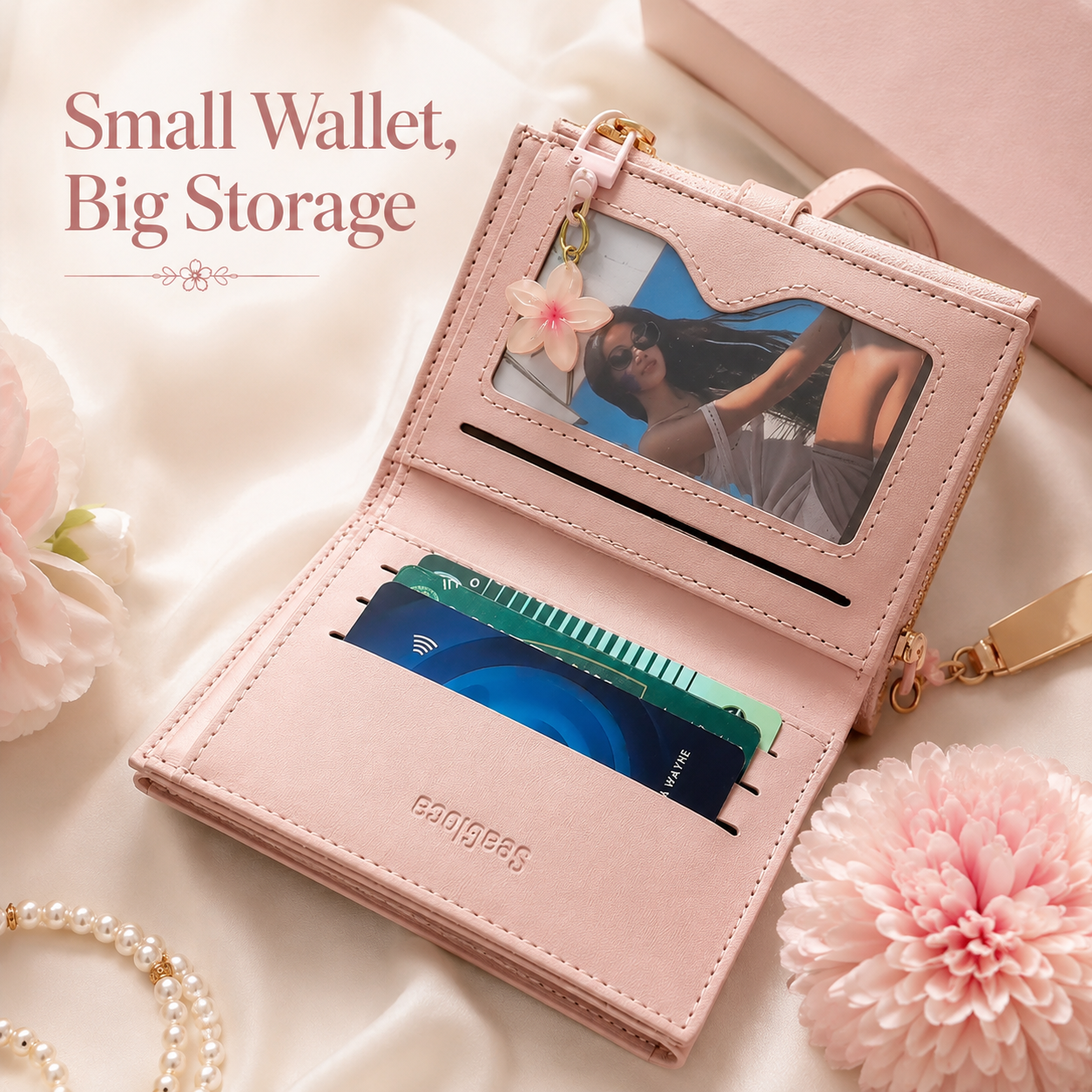 Rosé Luxe Charm Wallet 🌸