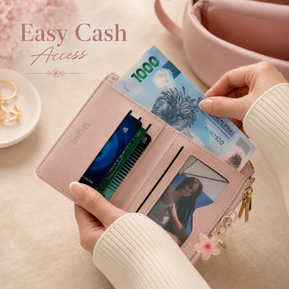 Rosé Luxe Charm Wallet 🌸