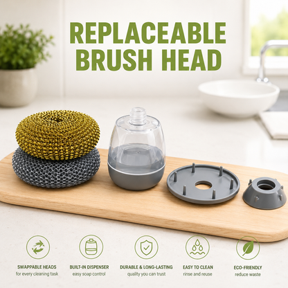 Dish Cleaning Soap Dispensing Scrubber Brush