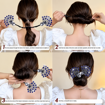 Peacock Design Hair Bun Maker