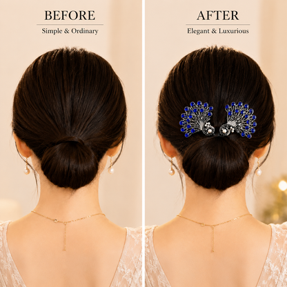 Peacock Design Hair Bun Maker