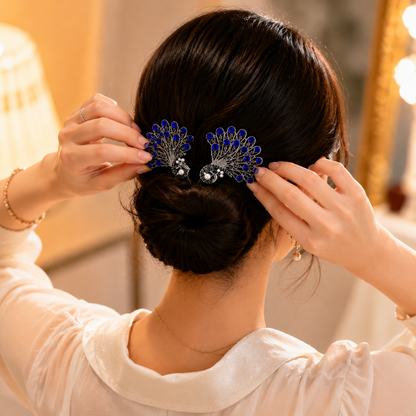 Peacock Design Hair Bun Maker