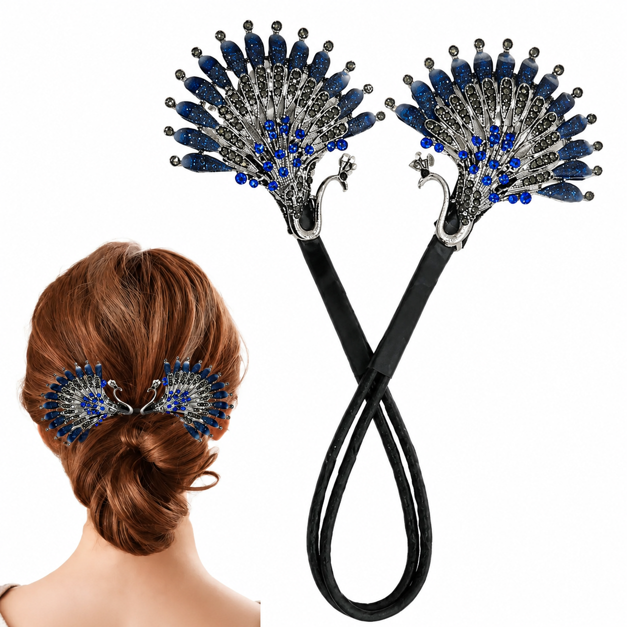 Peacock Design Hair Bun Maker