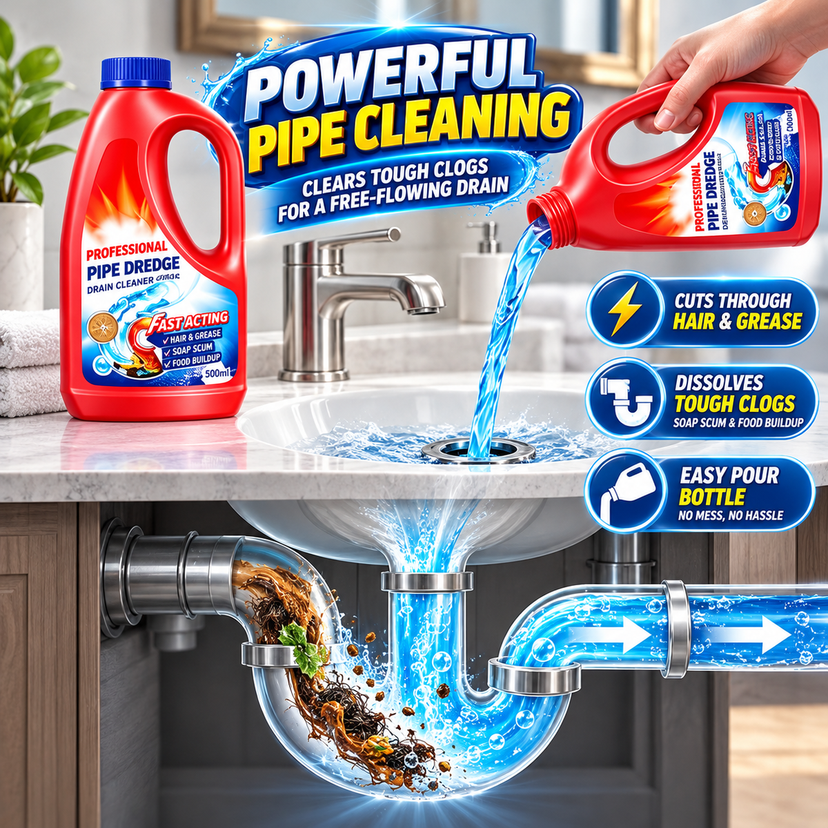 DrainX Pro™ – Powerful Toilet & Drain Cleaner
