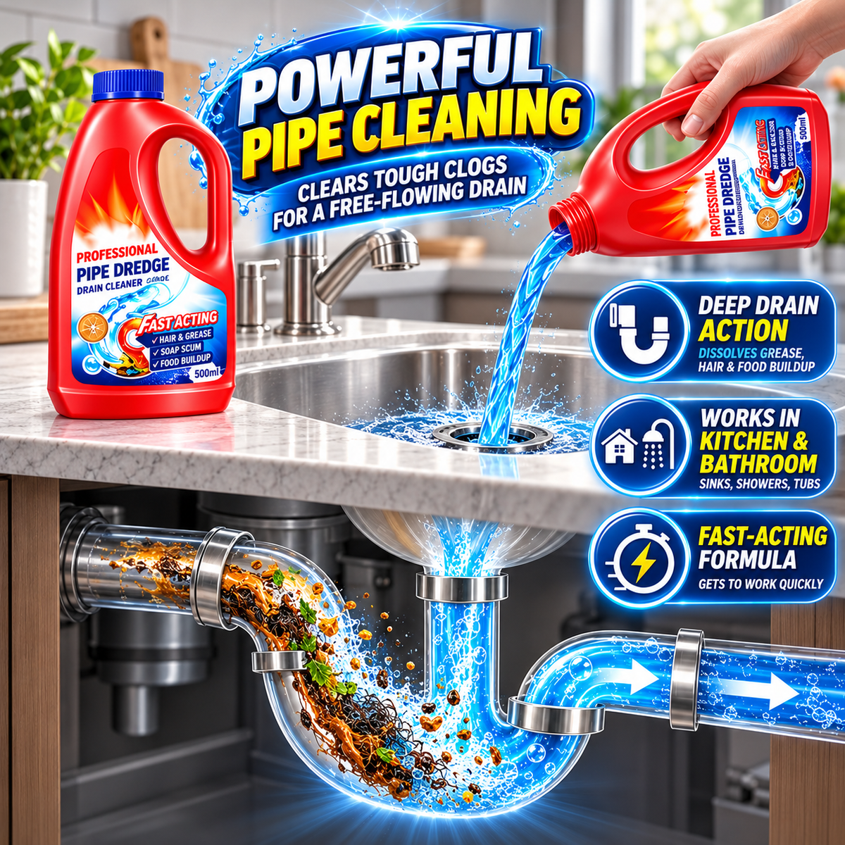 DrainX Pro™ – Powerful Toilet & Drain Cleaner