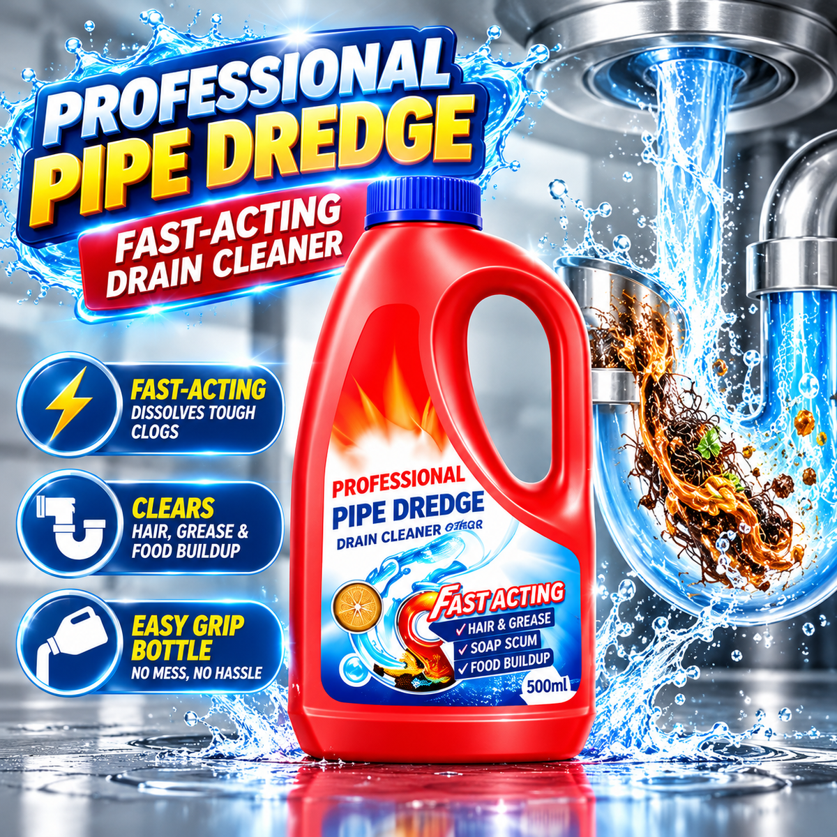 DrainX Pro™ – Powerful Toilet & Drain Cleaner