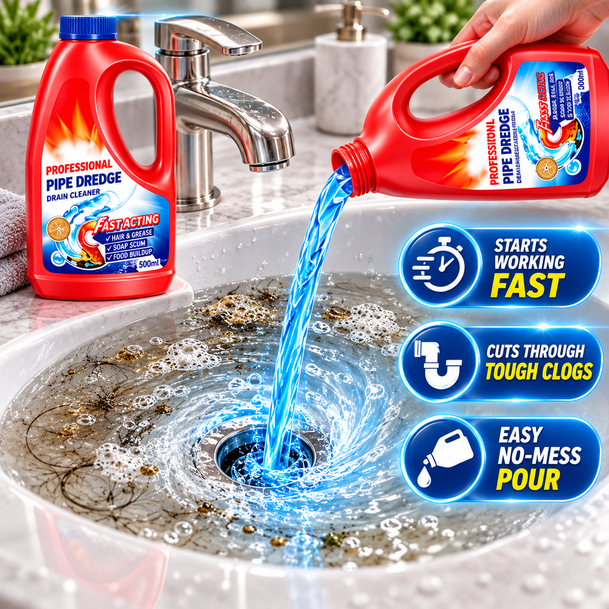 DrainX Pro™ – Powerful Toilet & Drain Cleaner