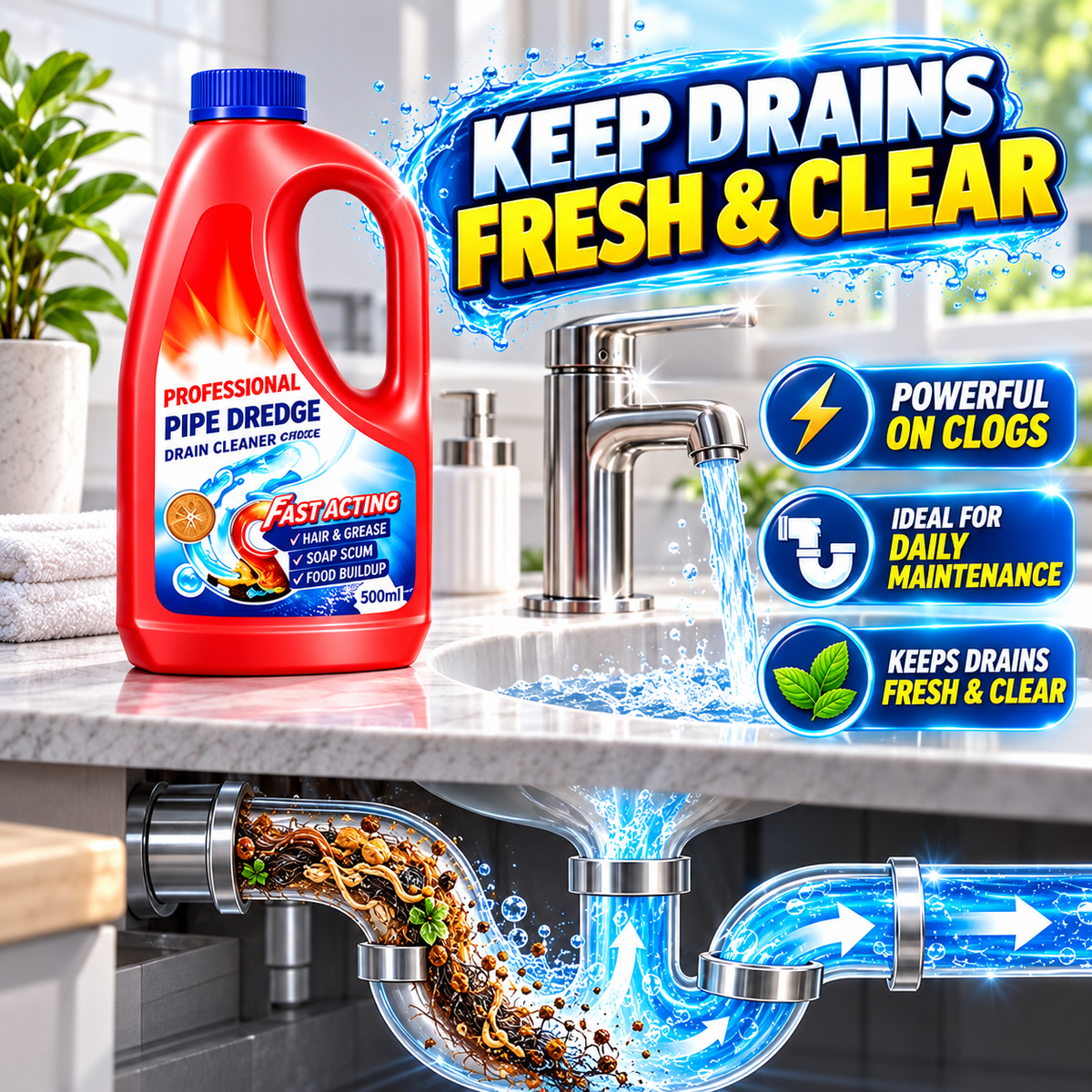 DrainX Pro™ – Powerful Toilet & Drain Cleaner