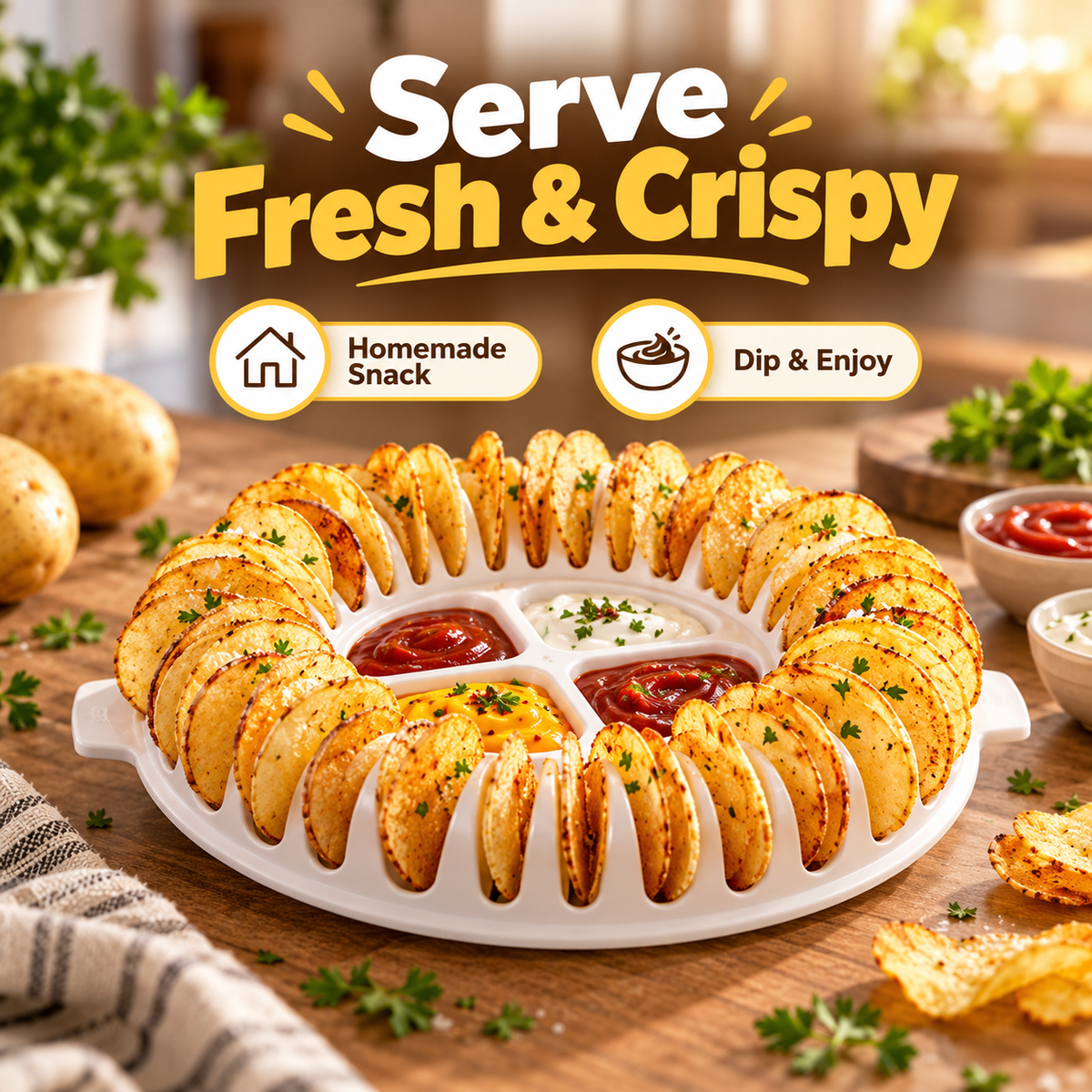 CrispyChips Maker™ – Microwave Potato Chips Maker