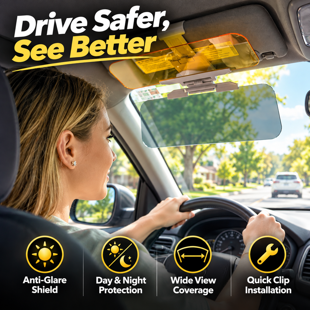 Day & Night Driving Sun Shield