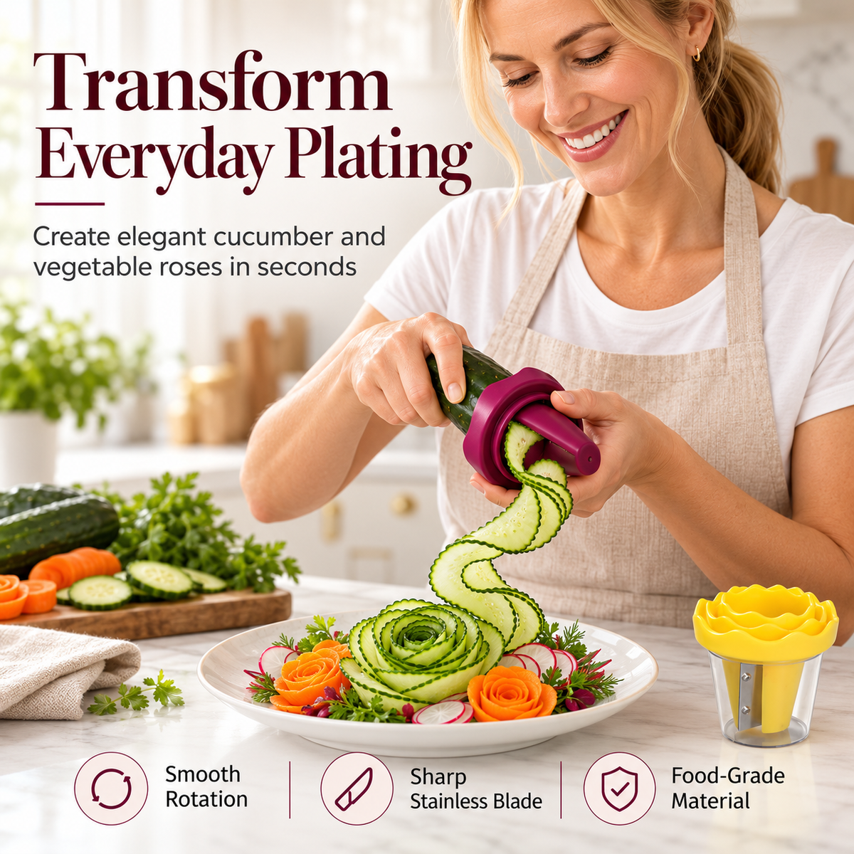 RoseCraft™ Vegetable Spiral & Garnishing Tool