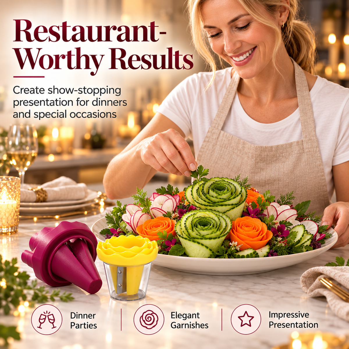RoseCraft™ Vegetable Spiral & Garnishing Tool