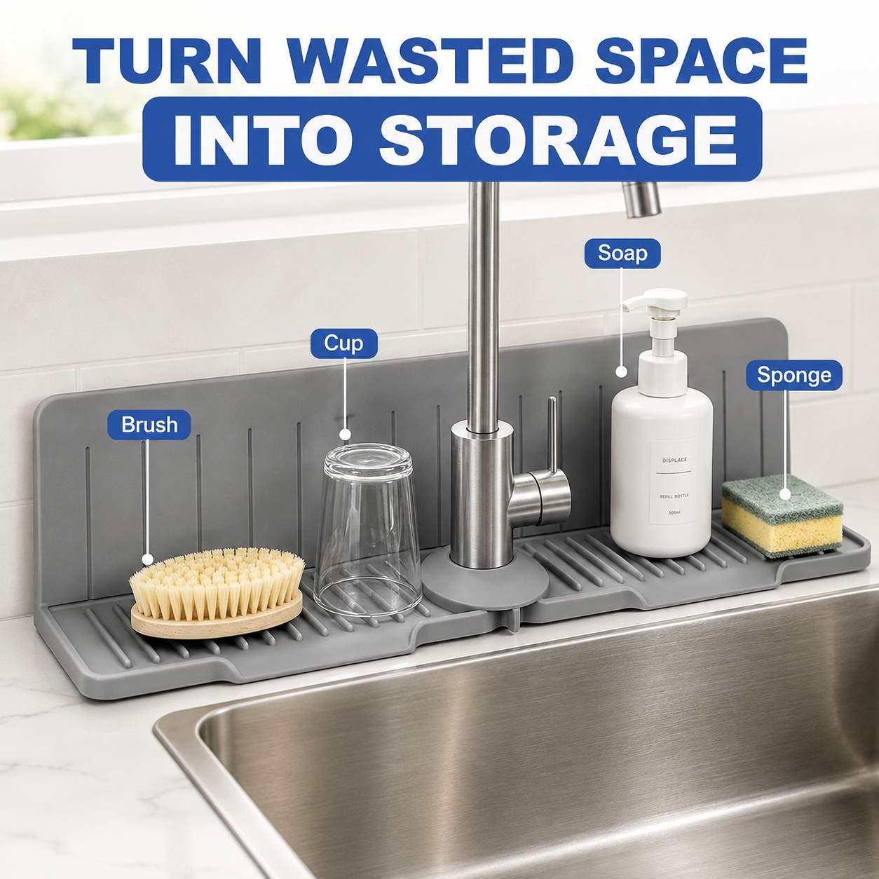 Self-Draining Silicone Sink Mat