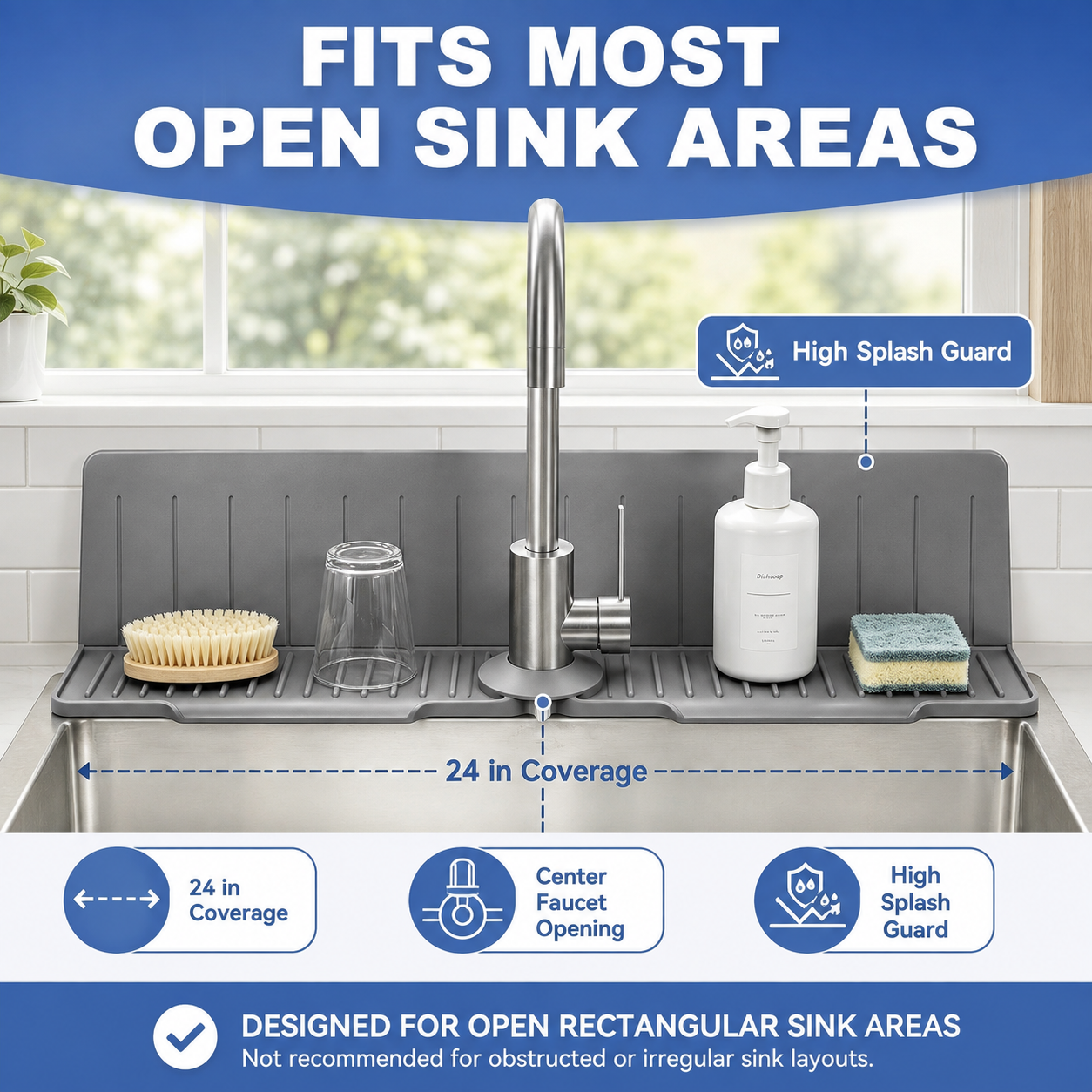 Self-Draining Silicone Sink Mat