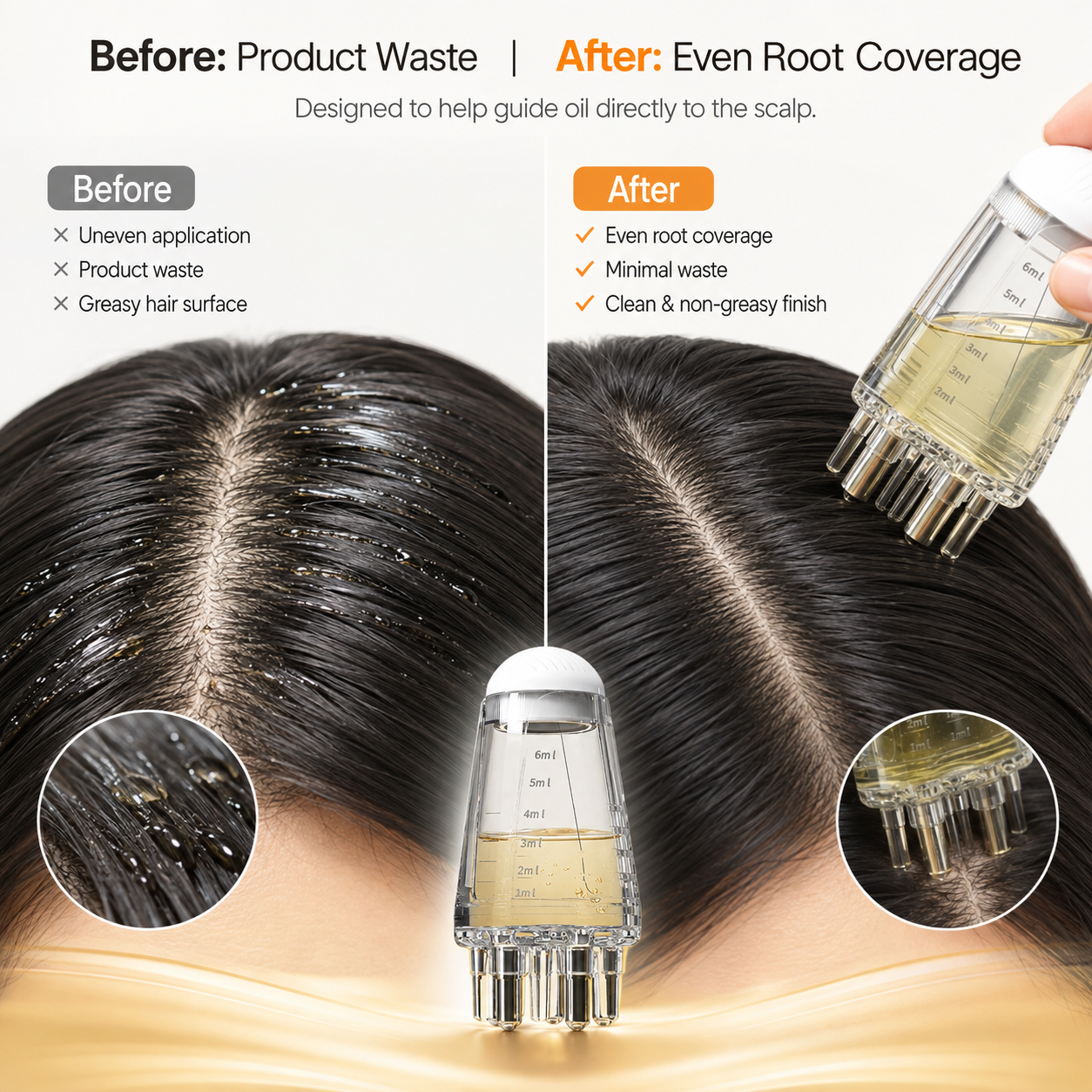 2-in-1 Scalp Root Hair Oil Applicator