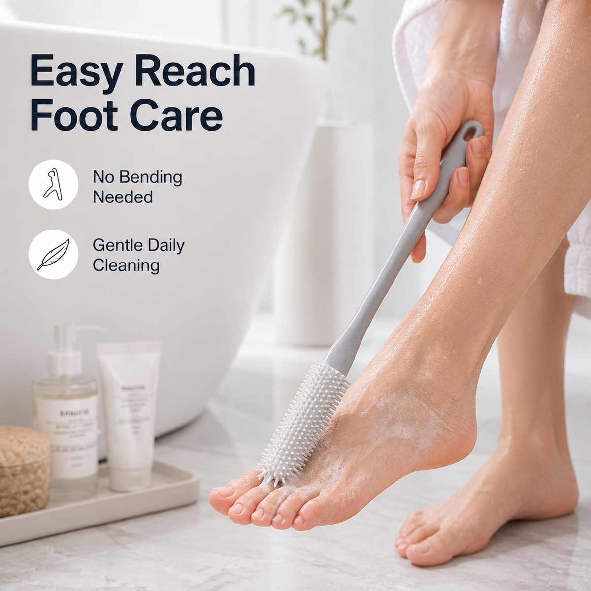 Toe Cleaning Brush Foot Scrubber
