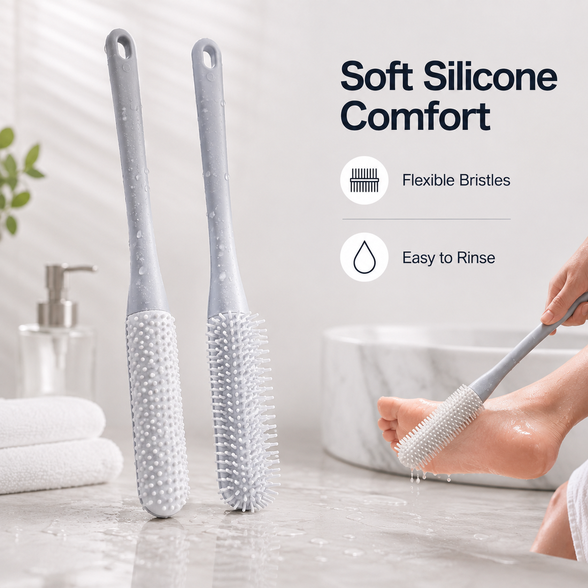 Toe Cleaning Brush Foot Scrubber